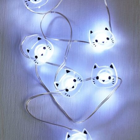 PACK 6 Kitty String Light – ไฟประดับสายยาวลายหน้าแมว**