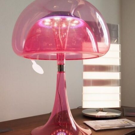 PINK MUSHROOM Table Lamp – โคมไฟตั้งโต๊ะเห็ดสีชมพูใส**