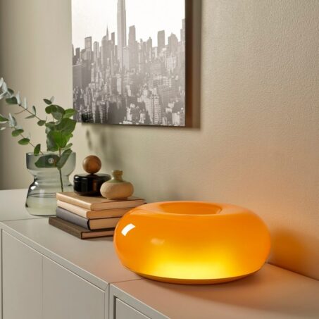 AMBER BOWL Ambient Lamp – โคมไฟตกแต่งทรงชามสีเหลืองอำพัน**