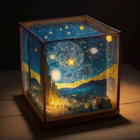VAN GOGH Starry Night Box – โคมไฟกล่องลาย Starry Night**