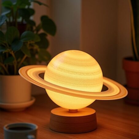 PLANET RING Desk Lamp – โคมไฟตั้งโต๊ะรูปดาวเสาร์**