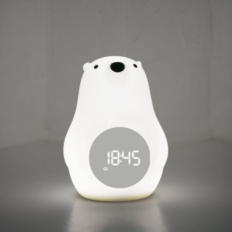 POLAR BEAR Digital Clock Lamp – โคมไฟกลางคืนนาฬิกาหมีขั้วโลก**