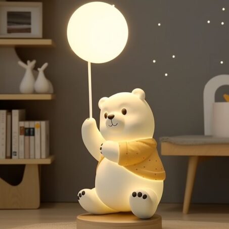 POLAR BEAR Balloon Floor Lamp – โคมไฟตั้งพื้นรูปหมีถือลูกโป่ง**