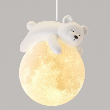 PACK 2 Bear Moon Pendant Lamp – แพค 2 โคมไฟแขวนหมีบนพระจันทร์**